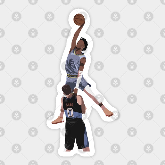 Ja Morant Almost Dunks On Kevin Love Sticker by rattraptees